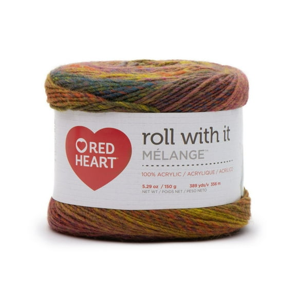 Red Heart® Roll with it melange™ #4 Worsted (Medium) Acrylic Yarn, 5.29oz/150g 389 Yards