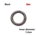 thumbnail image 1 of 2/5pcs 10/12/16/19mm Black gold silver Round Push Trigger Zinc Alloy Hooks Carabiner Purses Handbags Spring O-Ring Buckles Bag Belt Buckle Snap Clasp Clip BLACK 2PCS 1.2CM, 1 of 5