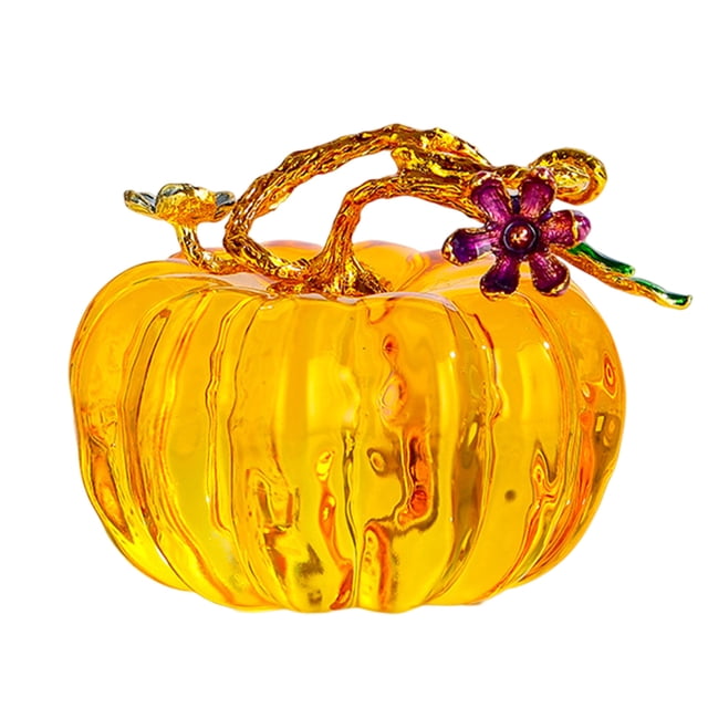 Dsscvnef Hand Blown Glass Pumpkin Figurine Glass Pumpkins for Decorating Ornament Pumpkin Figurine Collectible Things for the Kitchen Rattle Keys for Talking Dogs
