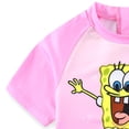 thumbnail image 6 of SpongeBob SquarePants UPF 50+ Rash Guard Shirt and Bikini Bottom Two Piece Swimsuit Set (Girls), Sizes 3T-8, 6 of 7