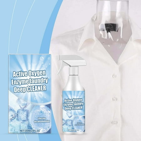 Jpxdew Active Oxygen Enzyme Laundry Intensive Cleaner - Oil Stain & Stubborn Stains Remover Gentle Fabric Cleaning Spray 120ml