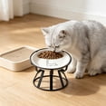 thumbnail image 6 of Ceramic Raised Pet Bowl with Non Slip Stand, Food and Water Bowl for Cats and Small to Medium Dogs, White, 6.26 Inch, 6 of 6