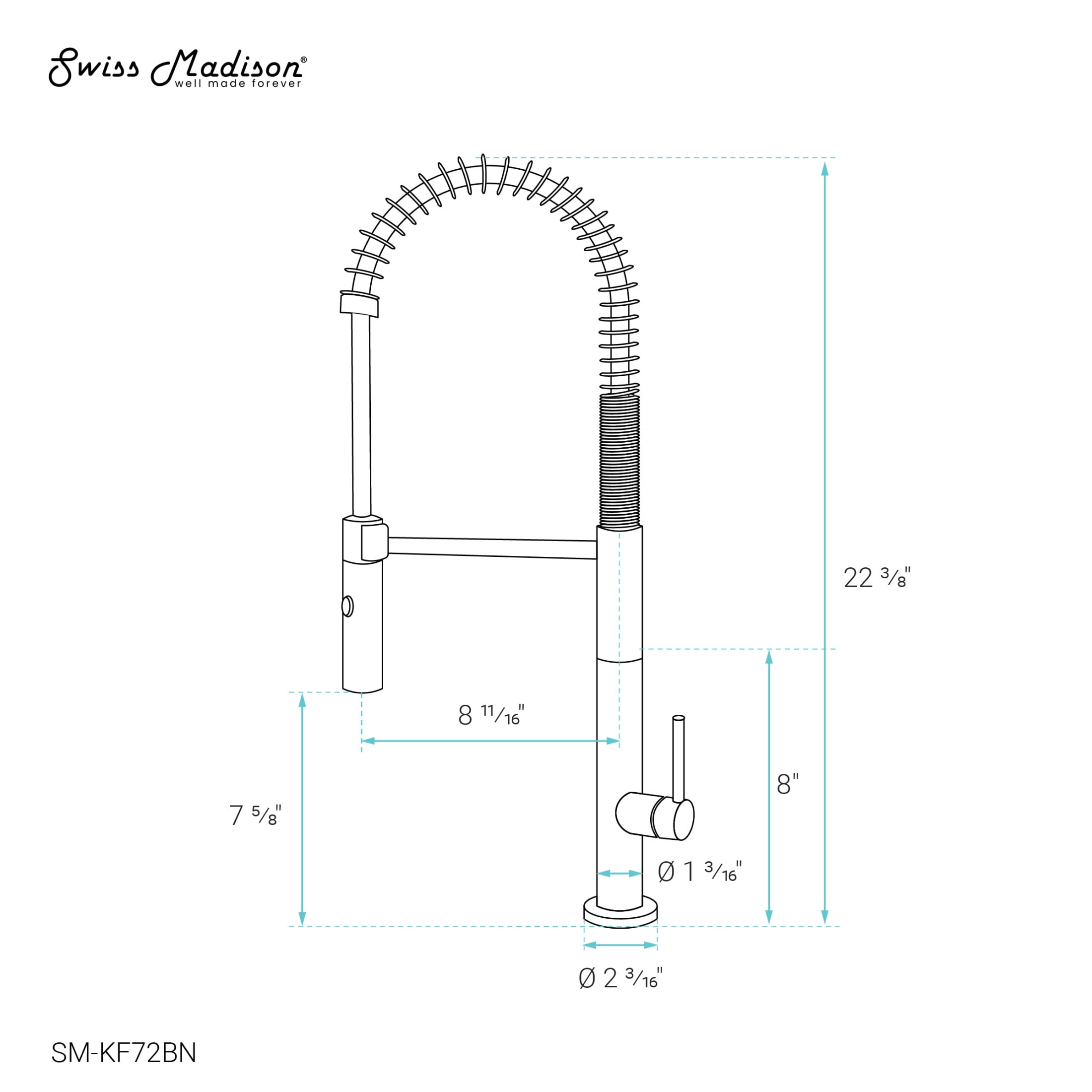 Chalet Single Handle, Pull-Down Kitchen Faucet in Brushed Nickel