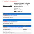 thumbnail image 2 of Rear Upper Control Arm - Compatible with 1998 - 2011 Lincoln Town Car 1999 2000 2001 2002 2003 2004 2005 2006 2007 2008 2009 2010, 2 of 2