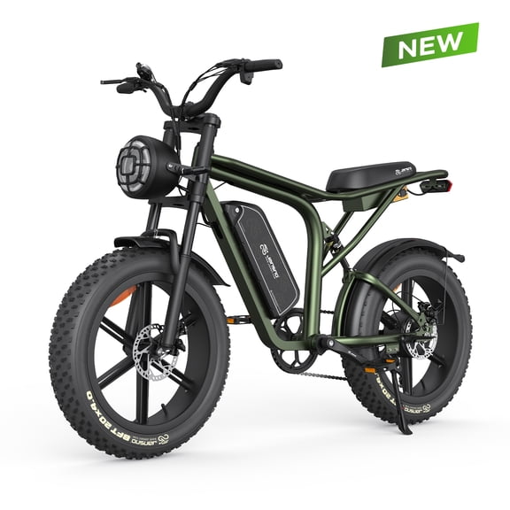 Jansno X80 750W Electric Bike for Adults,28 MPH with Pedal Assist,20*4.0 inch Fat Tire 52V 17Ah Battery, 60 Mile Range Full Suspension UL2849