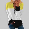 thumbnail image 2 of Gibobby Playera De Algodón Camiseta de manga larga con cremallera para mujer fina de primavera y verano（Multicolor, M), 2 of 4