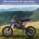 thumbnail image 4 of Moto de cross de 50 cc, mini motocicleta todoterreno para niños, motocross de gasolina de 2 tiempos, mini moto de cross Pit Bike, moto de bolsillo con frenos de disco delanteros traseros, velocidad má, 4 of 5