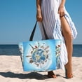 thumbnail image 3 of Wukai World Travel Print Zipper Bag,large Beach Tote Bag,Waterproof Sandproof Bag,Grocery and Picnic Tote Travel Bag, 3 of 5