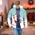 thumbnail image 4 of Chaqueta gruesa de terciopelo con estampado navideño para hombre, otoño e invierno, sencilla y con capucha, 4 of 4