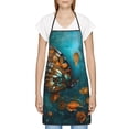 thumbnail image 3 of Yiaed Elegant Butterfly And Flowers Print Kitchen Apron with Hand Wipe Pockets,Big Pocket,Aprons for Women with Pockets, Waterproof for Cooking Baking, 3 of 7