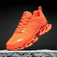 thumbnail image 5 of [Vibrant Trail Sneakers] Vibrant Orange Men's Trail Running Sneakers | Breathable Fabric & Durable Rubber Sole, Low-Top Lace-Up Sneakers for Hiking, Tennis, Walking, Casual Fashion, 5 of 6