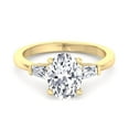thumbnail image 2 of Malta - Moissanite Oval Cut Lab Diamond Engagement Ring with Tapered Baguette Side Stones, 2 of 4