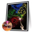 thumbnail image 2 of Cuadros Decorativos 5D DIY diamante pintura Animal abstracto completo redondo taladro mosaico Kit pared imagen Likrtyny embutido en tela, 2 of 9