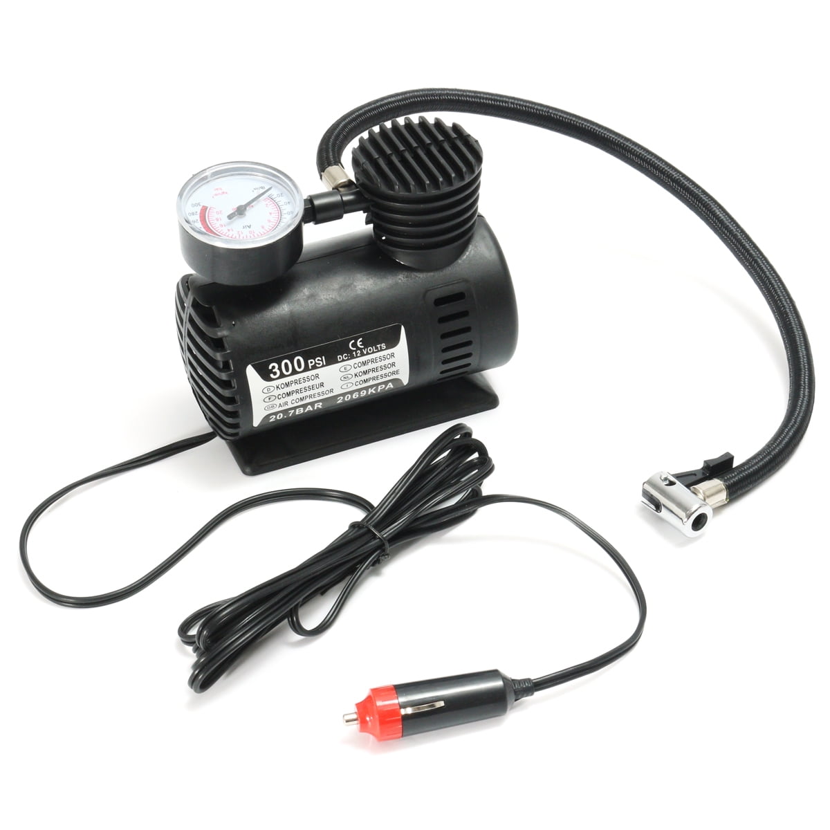 150/300 PSI DC Air Tyre Pump Tire Inflator 12V Portable
