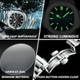 thumbnail image 4 of Montre d'Affaires Étanche Date Lumineuse Acier Inoxydable Quartz Carré Montre pour Homme, 4 of 4
