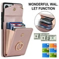 thumbnail image 2 of Wallet Case Compatible with Samsung Galaxy S23 Ultra,Case with Card Holder,with a strap,RFID Blocking Leather Cover 360°Rotation Ring Kickstand Protective Bumper Designed for Galaxy S23 Ultra,Rosegold, 2 of 10