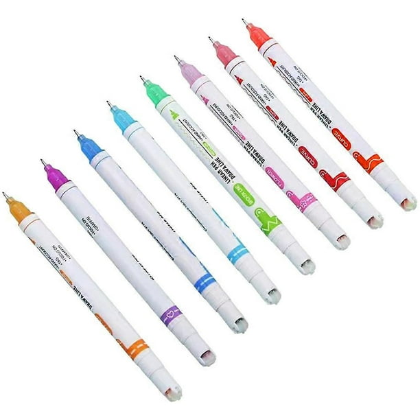 Drawing Pen Curve Pens Marking Pen School Use Assorted Color Plastic with 8Pcs