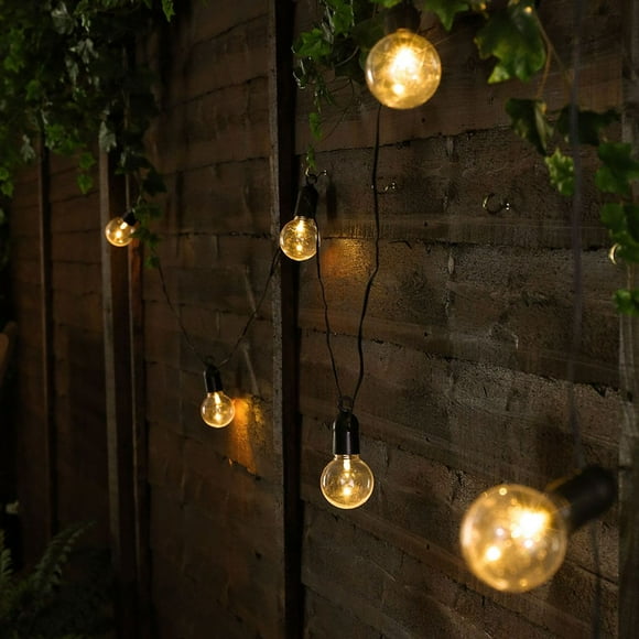 Decorative Cracked Glass Ball Light Solar String Lights, Energy Efficient Warm White LED For Outdoor Indoor Use, Globe Lighting With Shatterproof Bulbs, Weatherproof Hanging Solar Lights