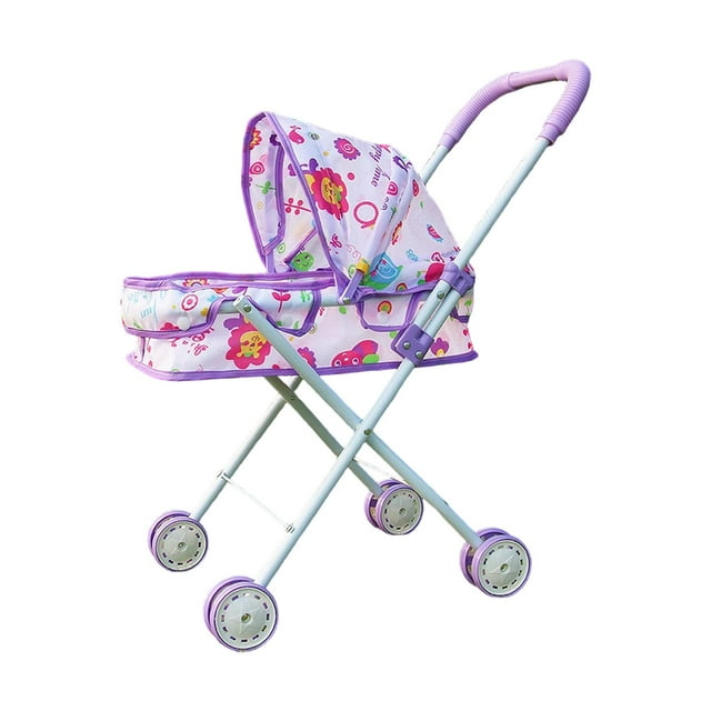 Cochecito de juguete para muñecas, cochecito de juego para niños, coordinación de desarrollo, simulación violeta