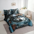 thumbnail image 3 of Manfei 3D Wolf Animal Twin Bedding Sets 7-Piece, Tribal Dream Catcher Bedding Comforter Set, Bohemian Western Wildlife Reversible Sheet Sets, Lightweight Room Decor, 3 of 7