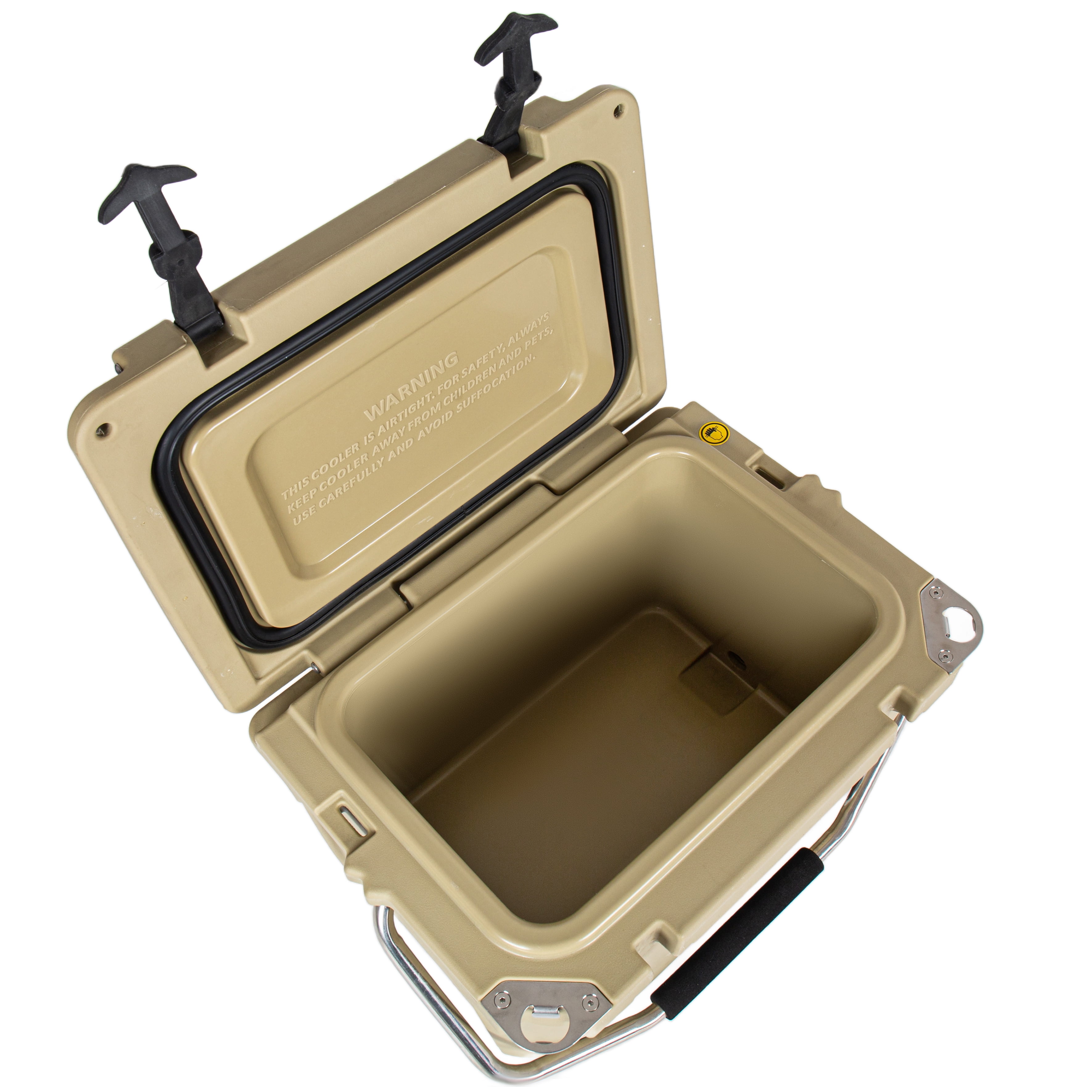 JXXRZ 20QT Hard Cooler Ice Chest, 5-Day Ice Retention, Heavy Duty Insulated Cooler for Camping, Work, Beach, Khaki