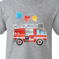 thumbnail image 4 of Inktastic Valentine's Day Fire Truck with Hearts Youth T-Shirt, 4 of 5
