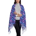 thumbnail image 2 of Haiem Blue Skull Leaf Pattern Women's Long Blanket Scarf Chunky Oversized Winter Fall Warm Scarf Big Tartan Scarves Wrap Shawl Ladies Gifts, 2 of 8