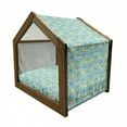 thumbnail image 2 of Rain Pet House, Graphic Composition of Rain Clouds Rainbow and Sun for Weathers and Seasons Theme, Outdoor & Indoor Portable Dog Kennel with Pillow and Cover, 5 Sizes, Multicolor, by Ambesonne, 2 of 5