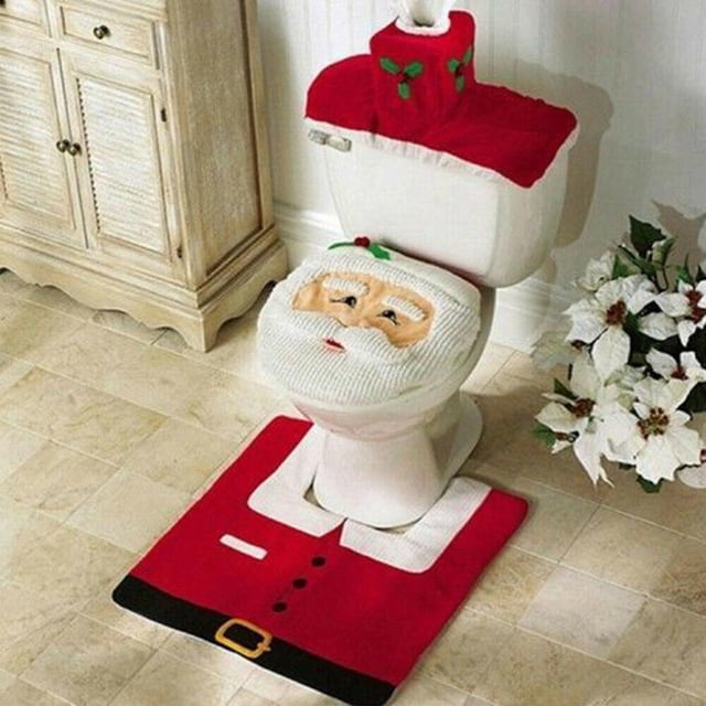 Conjuntos de decoraciones navideñas para el baño, suministros creativos de Navidad, decoración del hogar, 3 uds.