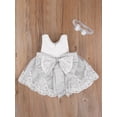 thumbnail image 2 of Bagilaanoe Newborn Baby Girl Party Dress Floral Print Sleeveless A-line Princess Dresses + Hairband 3M 6M 12M 18M 24M Infant Lace Patchwork Tulle Skirt, 2 of 6