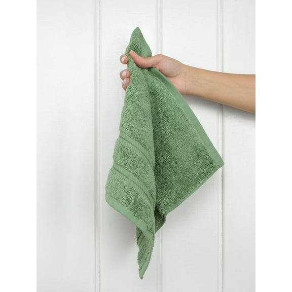 American Soft Linen Washcloth 100% Cotton 1 Piece Luxury Washcloth, Sage Green