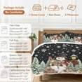 thumbnail image 6 of Christmas Comforter Set California King Size, Cute Hat Snowman Xmas Box Pine Trees Snow Black Soft Bedding Set for Man Woman, 4 Pieces Duvet Cover Set with Fitted Sheet, 2 Pillowcases, 6 of 9