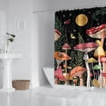 thumbnail image 3 of Botanical Mushroom Shower Curtain - Woodland Mushroom Waterproof Bathroom Decor, Rust-Resistant Grommets, Fairy Tale Mushroom Design, 84x72 Inch Universal Fit, 3 of 5