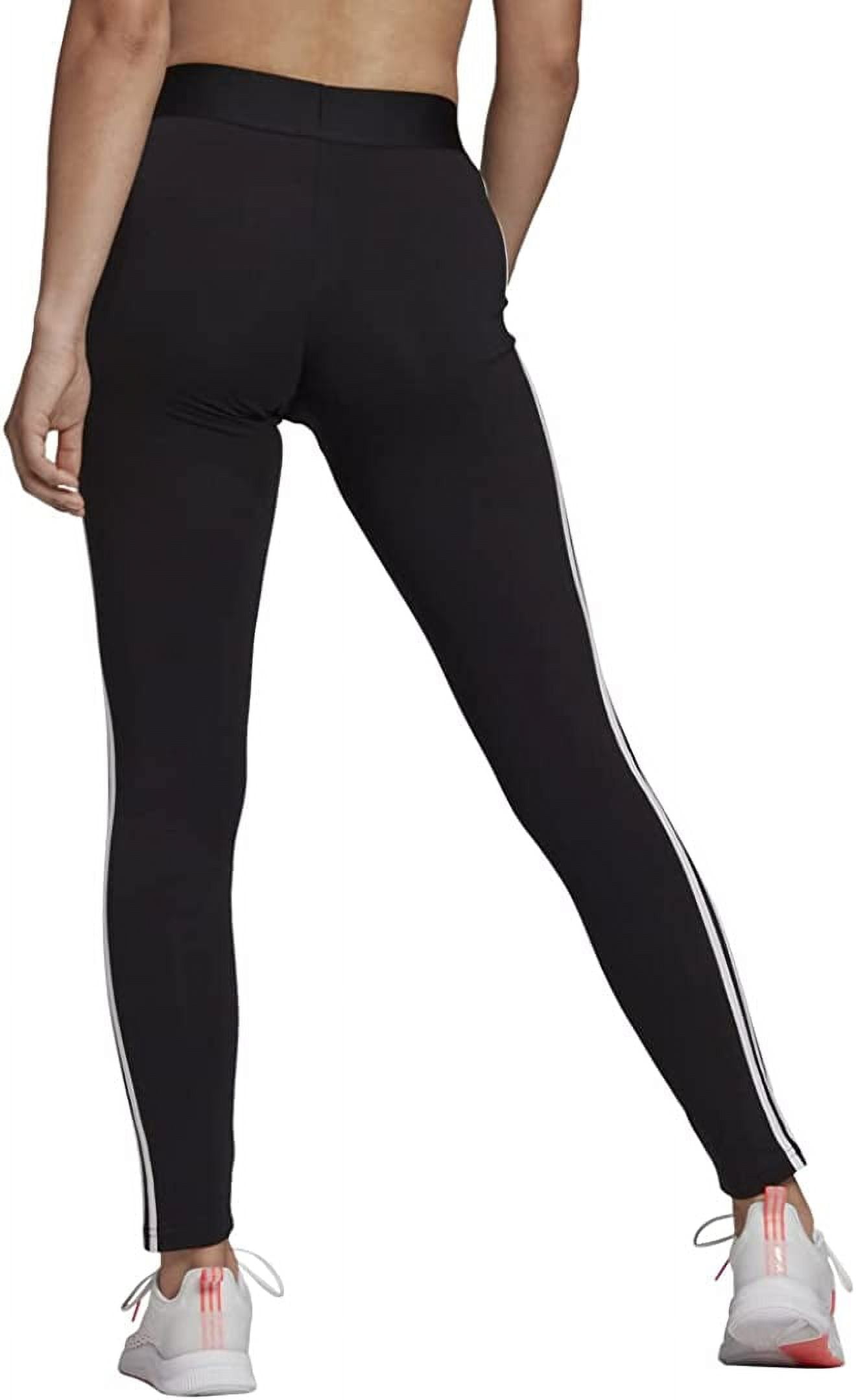 adidas Women's Essentials 3-Stripes Leggings (Black/White, 4X)