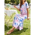 thumbnail image 3 of Avidlove Women Long Nightgowns Short Sleeve Full Length Nightshirt Side Split Nightdress Sleepwear with Pockets, 3 of 6
