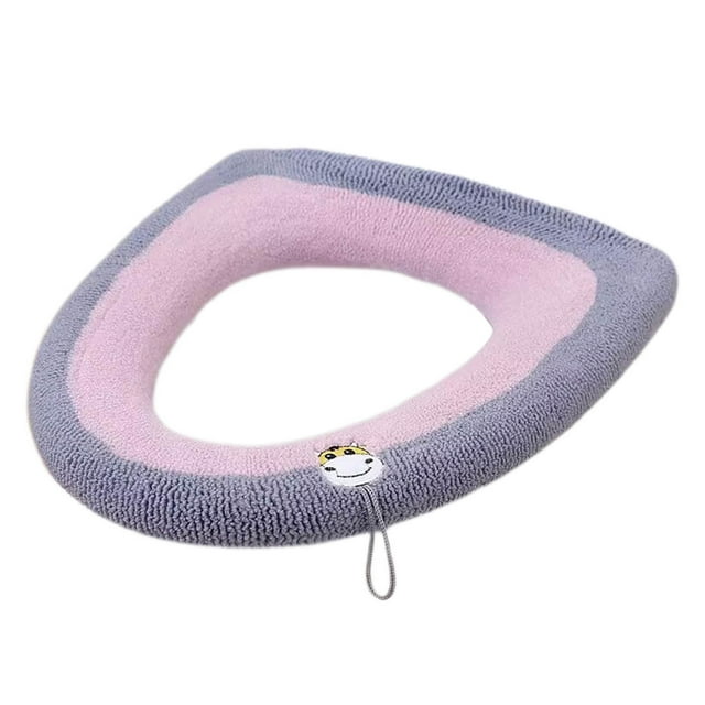 Cubierta Del Asiento Del Inodoro Espesado Cojín de Punto para el Calor Del Invierno, Alfombra de Inodoro Lavable de Peluche de Acrílico 44x36cm, Asiento Del Inodoro Suave