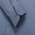 thumbnail image 5 of LYMAYTER Summer Men's Formal Shirt Solid Color Long Sleeves Shirt Easy Care Casual Top, 5 of 7