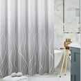 thumbnail image 2 of Shower Curtain Grey Shower Curtain Set for Bathroom Ombre Shower Curtains Stripe Bath Curtains Decorative White Shower Curtain Water Repellent for Hotel Bathtub, 72x72, Grey, 2 of 6
