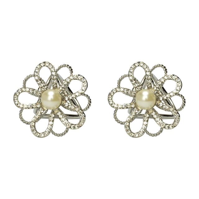 Qarigey Bufanda Anillo Chal Clip Oro Plata Bufandas Broche Galvanoplastia Aleación Broche Titular Heronsbill Estilo Joyería Pañuelo plata 2piezas