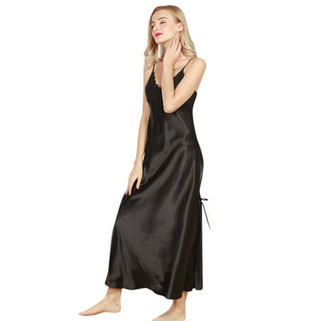 GENGING Womens Nightdress Lingerie Women V Neck Robe Fall Dresses Babydoll Fall Savings Nightdress Sleepwear Kimono Dress