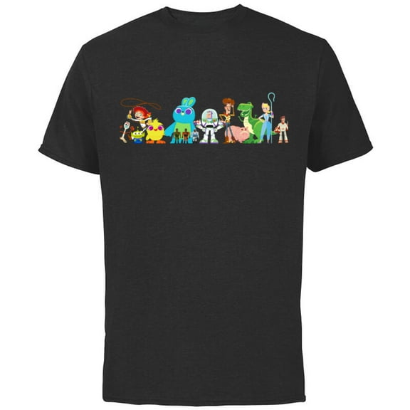 Disney Pixar Toy Story 4 Group of Friends T-Shirt - Short Sleeve Cotton T-Shirt for Adults - Customized-Black