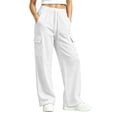 thumbnail image 6 of Glisme Little Girls Outdoor Athletic Pants Straight Leg With Pockets And Drawstring Autumn Casual Girls Baggy Trousers, 6 of 6