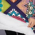 thumbnail image 3 of Oversized Wearable Blanket Hoodie,Multicolor Ethnic Mandala Pattern Sherpa Blanket Hoodie with Super Pockets,Super Warm Fuzzy Pullover for Women & Men, 3 of 6
