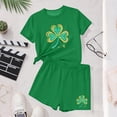 thumbnail image 5 of Girls Clothes Size 10 Girls Summer Outfits 2 Piece Sets Casua Children's St. Patrick's Day Printed Short Sleeve Round-Neck Blouses Two-Piece Set for Kids（4-16 Years）, 5 of 6