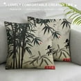 thumbnail image 3 of JEUXUS  Throw Pillow Cover Japanese Painting Asian Oriental Japan Birds Bamboo Pattern Fish Hand Drawn Ink Style Decor Lumbar Pillow Case Cushion for Sofa Couch Bed Standard Queen, 3 of 5