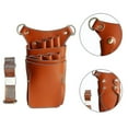 thumbnail image 1 of 5 Color Scissors Pouch Leather Salon Barber Hairdressing Scissors Holster Hair Stylist Tools Bag, 1 of 4