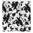 thumbnail image 3 of Ambesonne Floral Shower Curtain, Abstract Leaf Ivy Swirl, 69"Wx70"L, Pale Grey White, 3 of 3