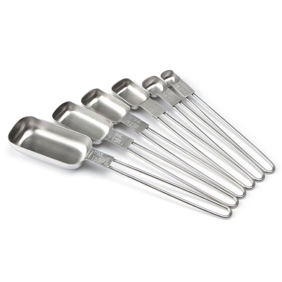Youkk 6 Pcs en acier inoxydable cuillère mesure Coupes Ensemble Outils de cuisson échelle cuillère à thé de cuisine Accueil Café