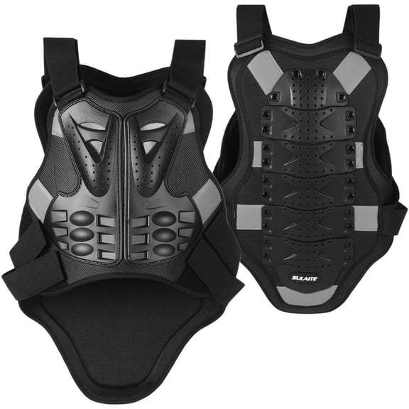 Xirurus Tough PE Chest & Spine Armor Vest – Breathable, Reflective, Adjustable – Ideal for Cycling, Skateboarding, Skiing, Ice Skating