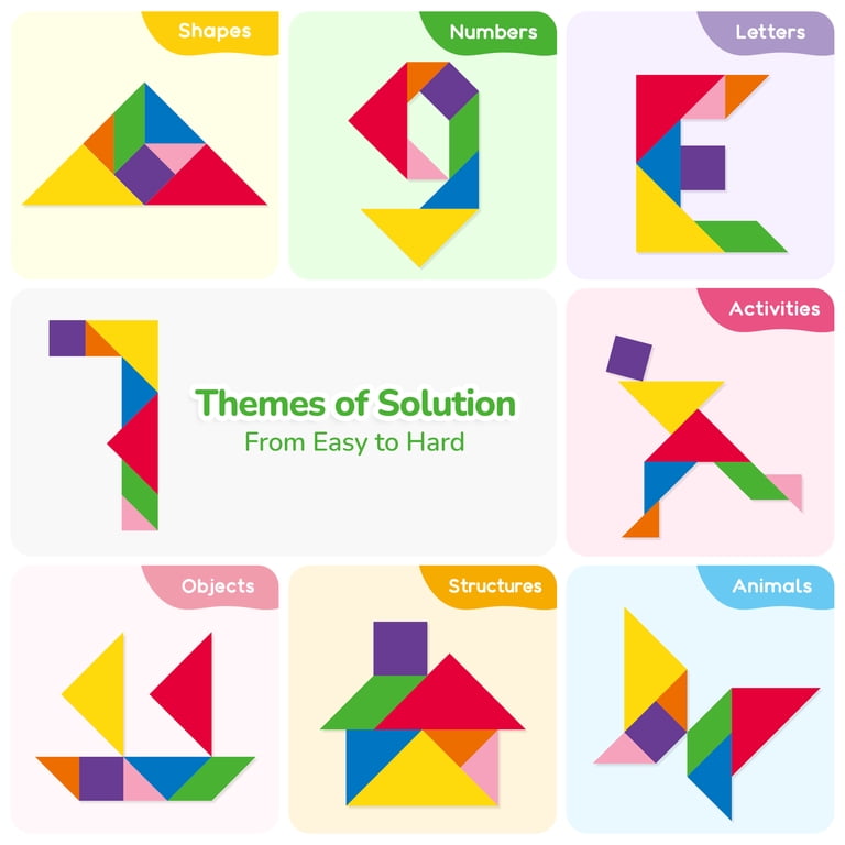 BenBen Travel Tangram Puzzle, Magnetic, With Challenge Book photo 4